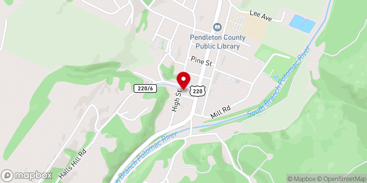 Map showing location of Franklin-Ruddle-Presbyterian