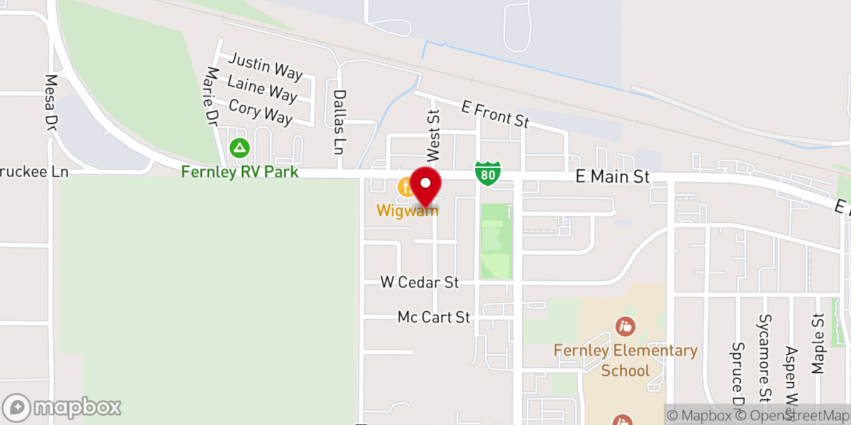 Map showing location of Fernley Free Methodist