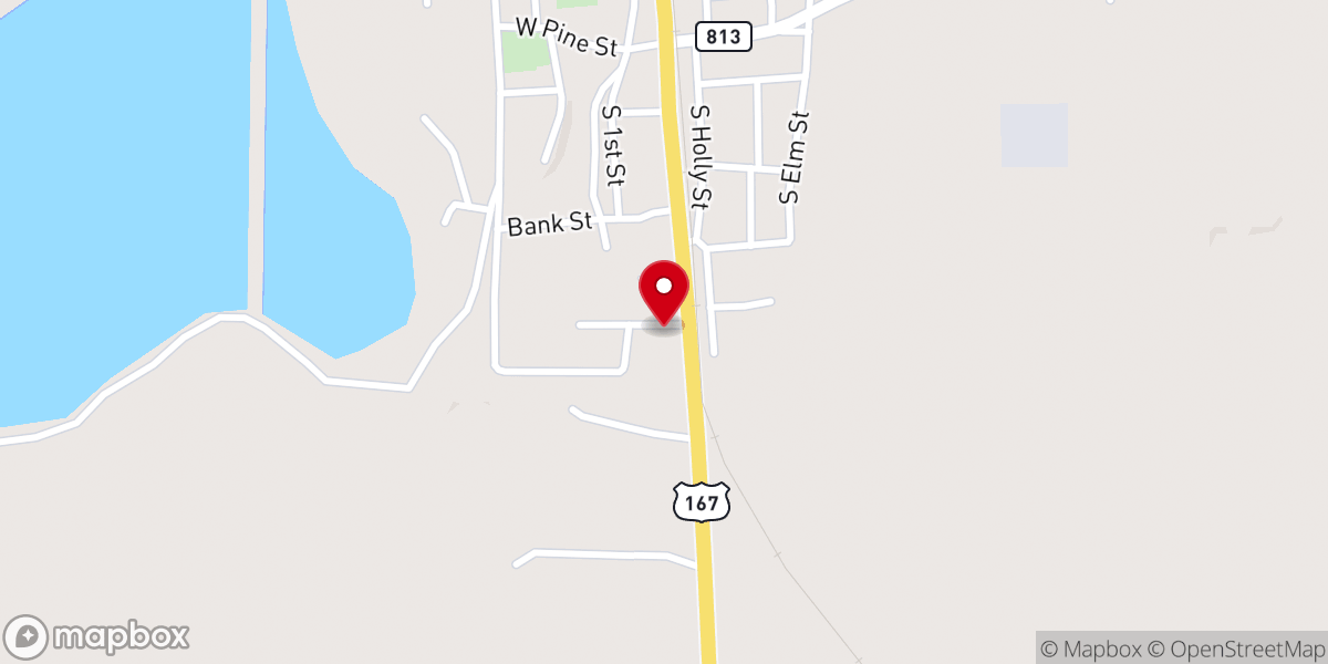 Map showing location of Hodge United Pentecostal Church