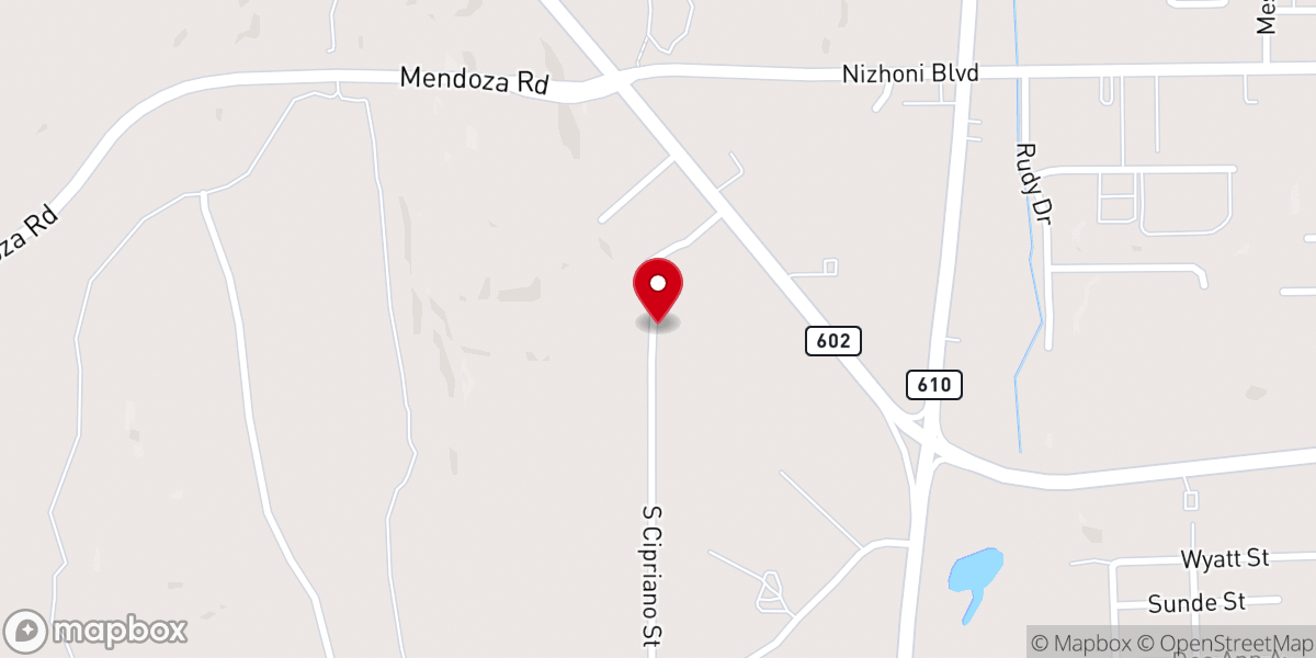 Map showing location of Gallup Christian Center