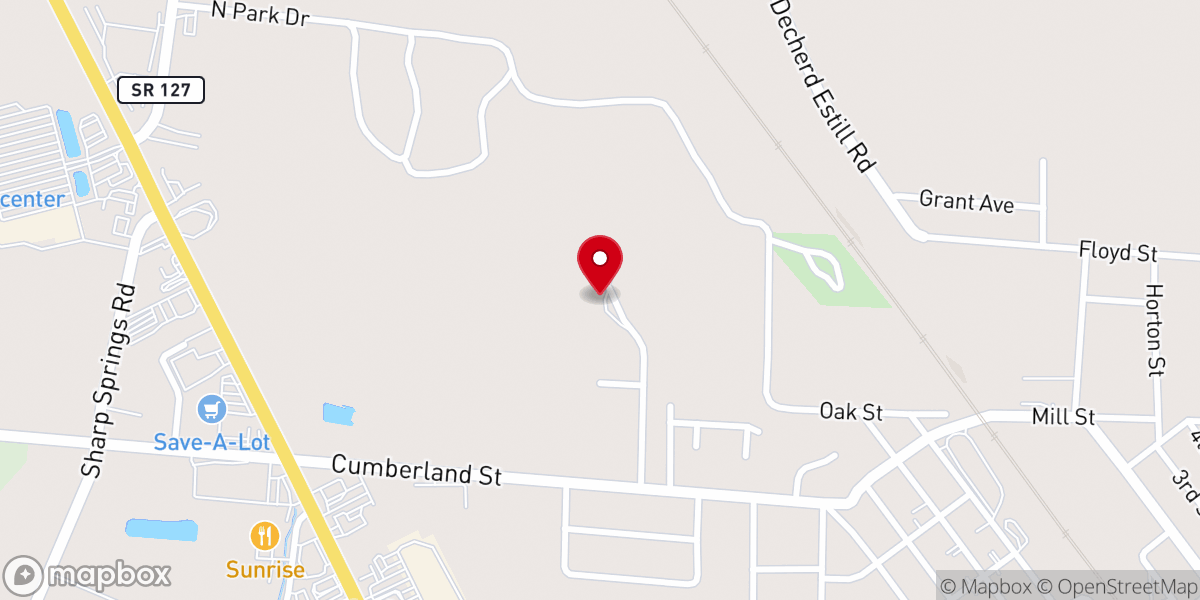 Map showing location of Decherd Church of Christ
