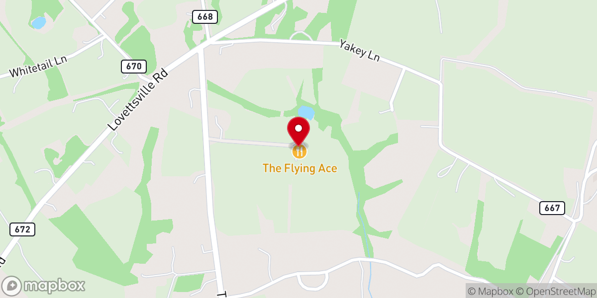 Map showing location of Flying Ace Farm