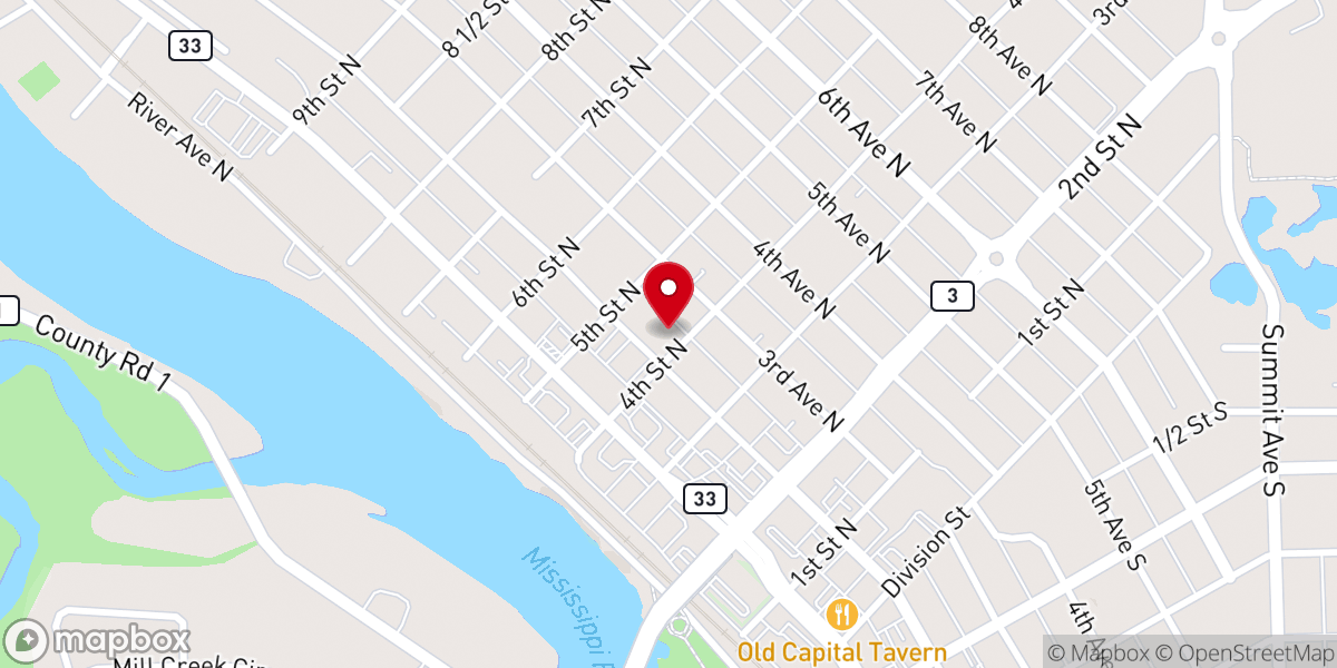 Map showing location of Harvest Fellowship Church