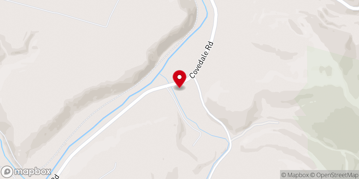 Map showing location of Cove Forge Church