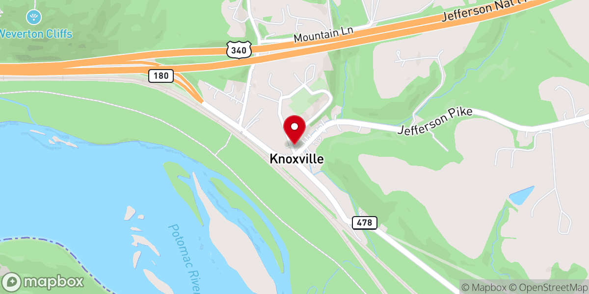 Map showing location of Mount Zion A.M.E. Church
