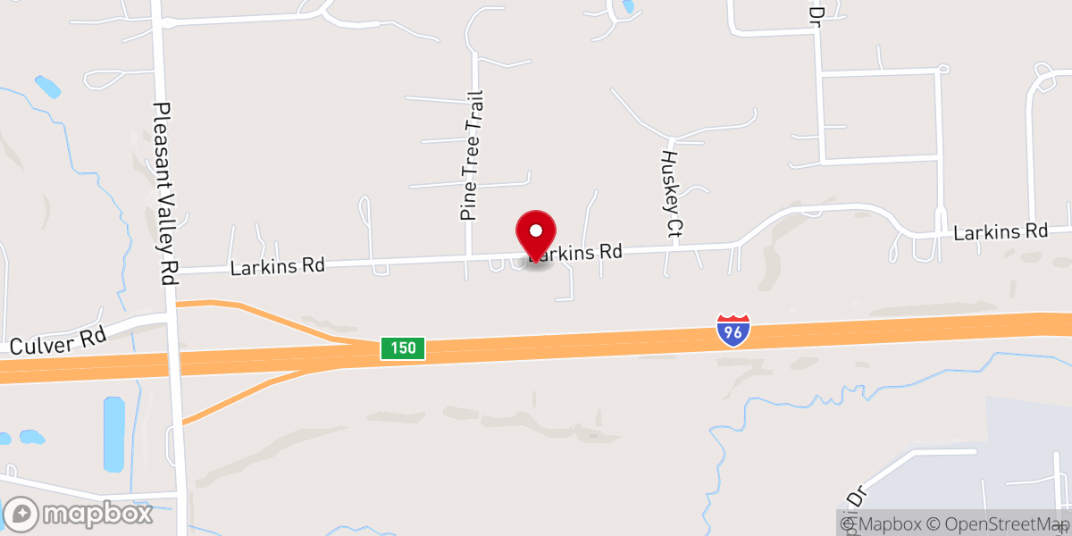 Map showing location of Pleasant Valley Church