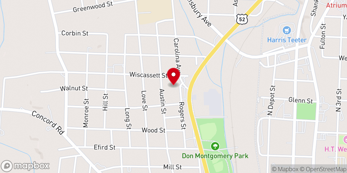 Map showing location of New Vine Baptist Church