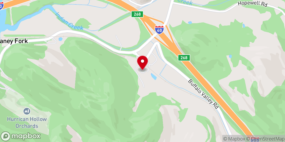 Map showing location of Buffalo Valley Presbyterian Church