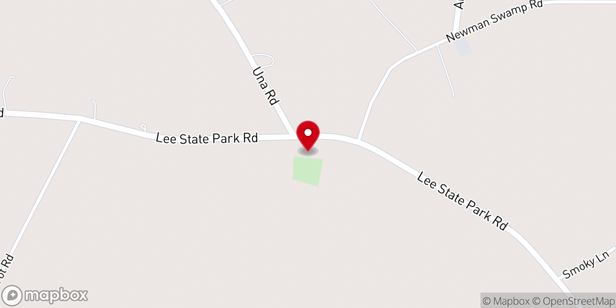 Map showing location of Newman Swamp Church