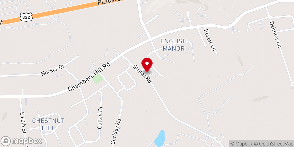 Map showing location of Faith Evangelical Church