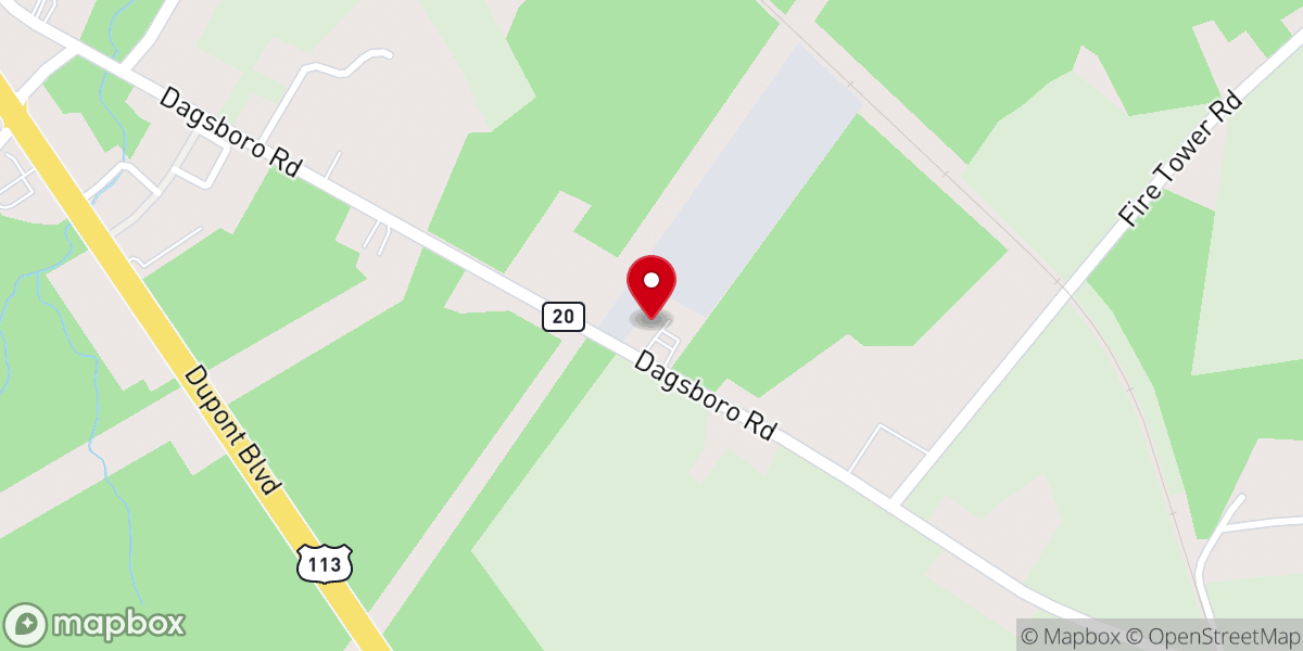 Map showing location of Dagsboro church of Christ