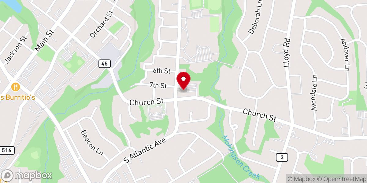 Map showing location of Matawan United Methodist Church