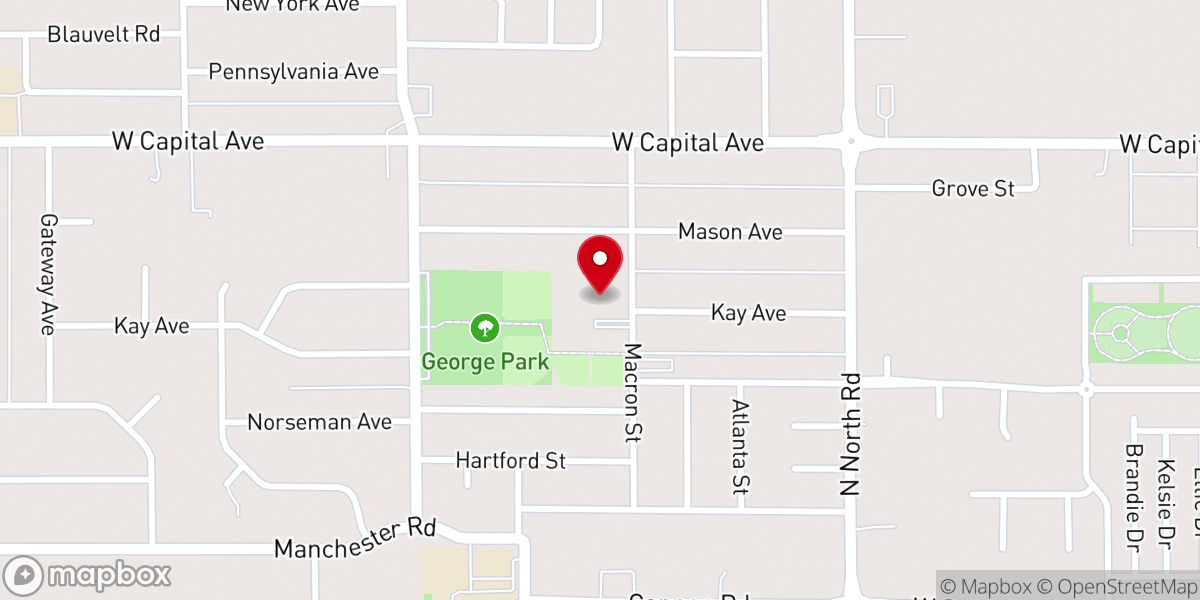 Map showing location of Word of Faith Grand Island Family Church
