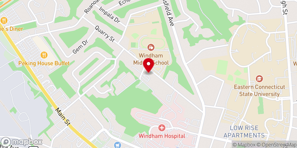 Map showing location of Willimantic SDA Church