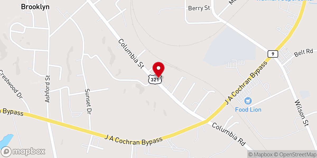 Map showing location of Mt Hebron AME Zion Church