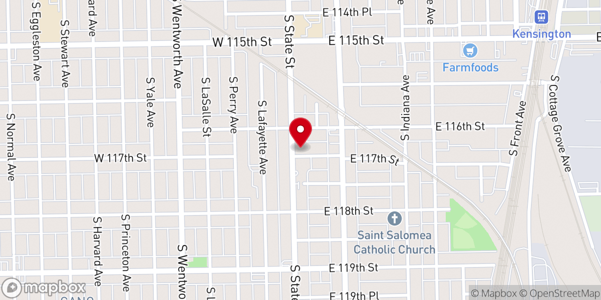Map showing location of Bethel Apostolic Faith Church