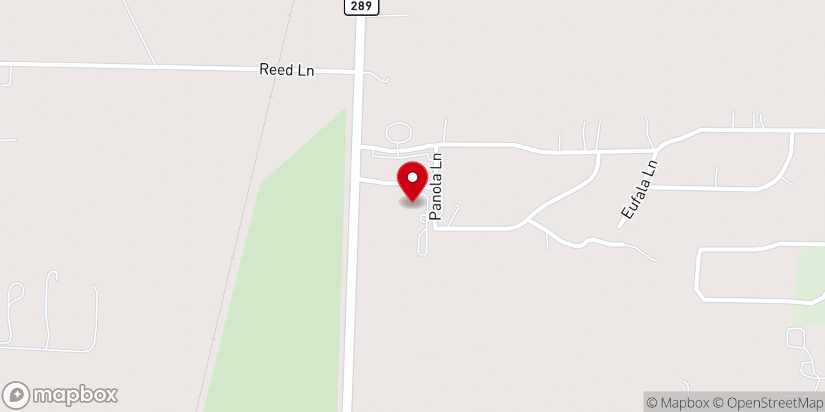 Map showing location of First Baptist Church of Gunter