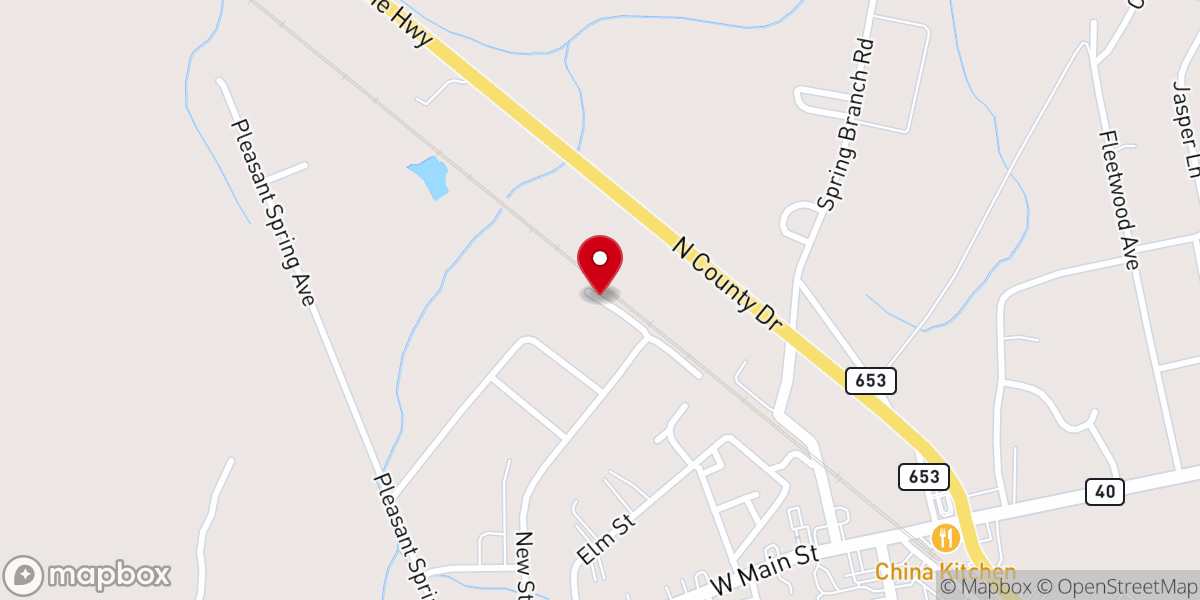 Map showing location of First Baptist Church/ Waverly