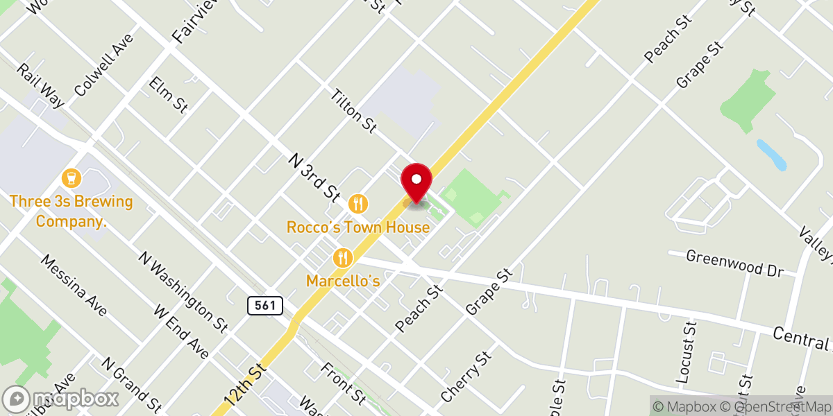 Map showing location of Hammonton Presbyterian Church
