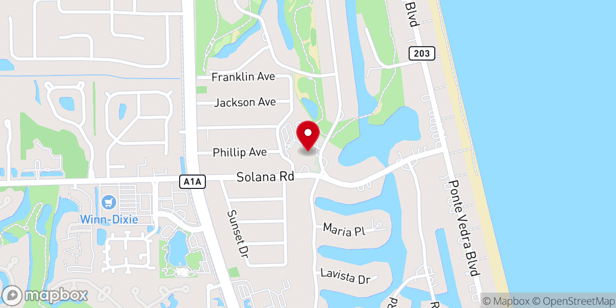 Map showing location of Miss Felicia's Dance Ministry - The Christ Church Nutcracker - Christ Episcopal Church, Ponte Vedra Beach, Florida