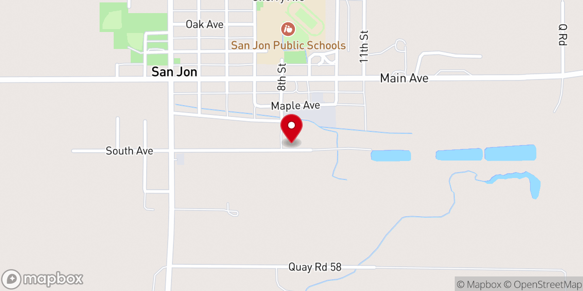 Map showing location of San Jon Catholic Church