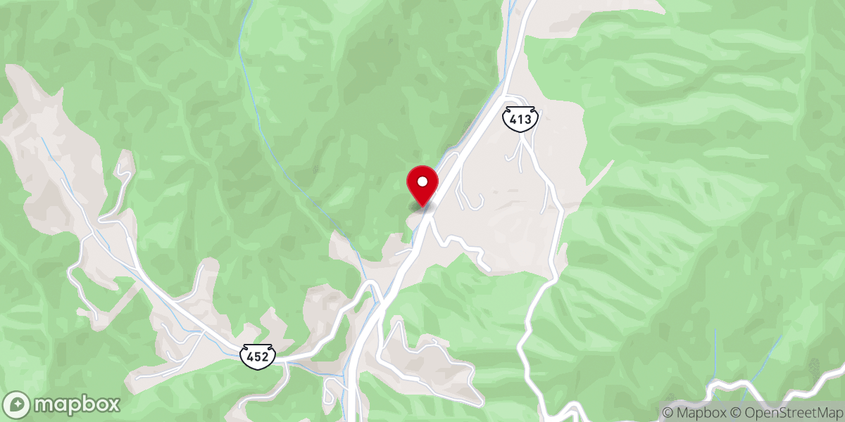 Map showing location of Panther Creek Cabins
