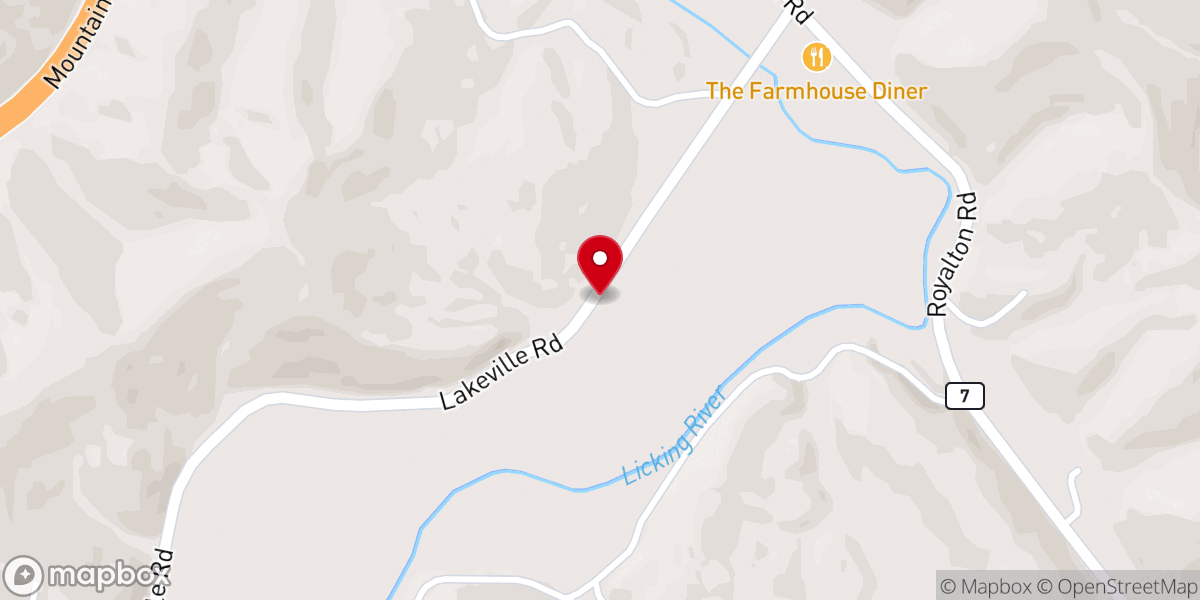 Map showing location of Lakeville Freewill Baptist Church