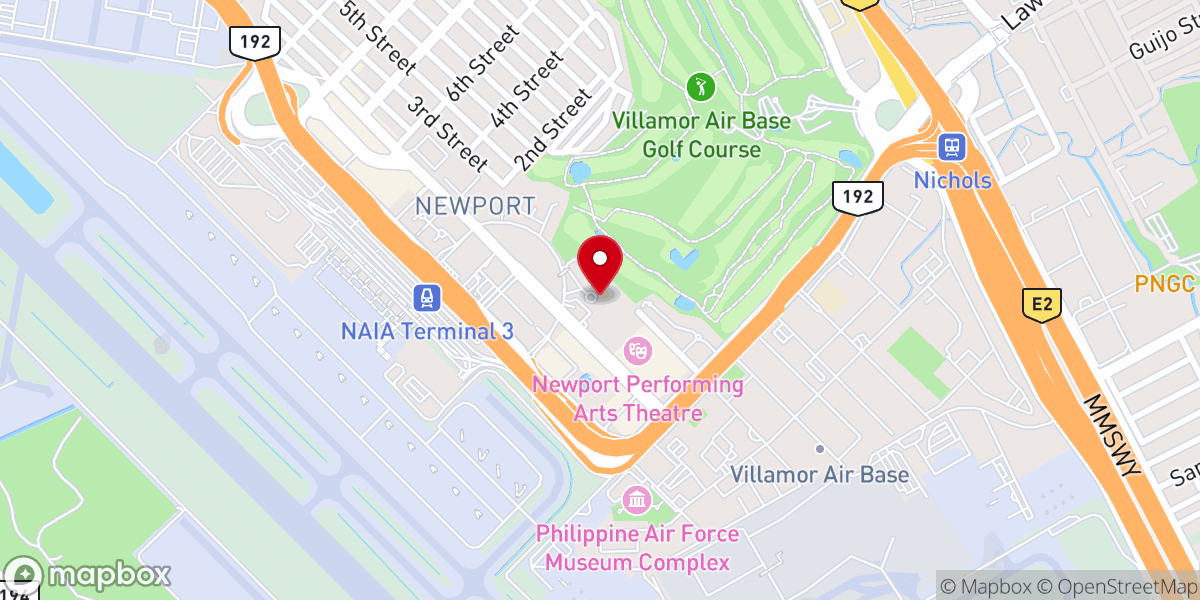 Map showing location of Church of God - Marriott Manila