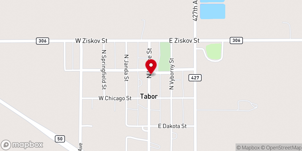 Map showing location of Opsahl-Kostel Memorial Chapel
