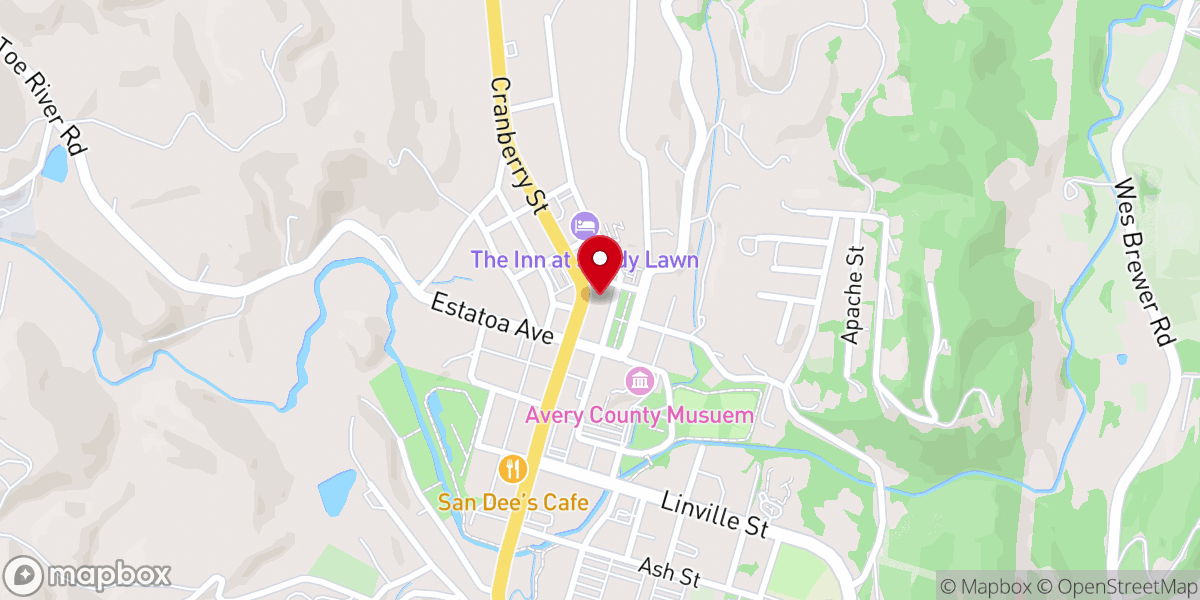 Map showing location of First Baptist Church Newland