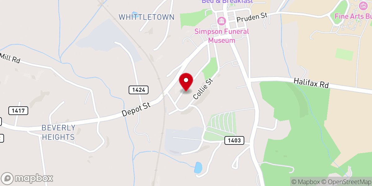 Map showing location of New Hope Ame Church