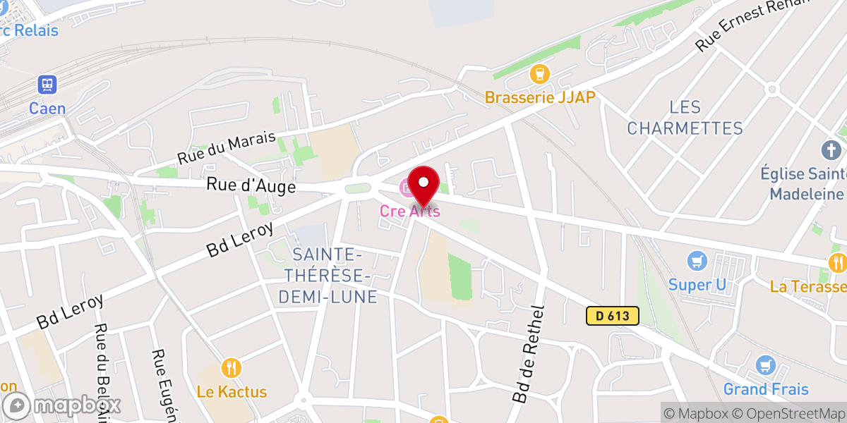 Map showing location of Bless Church Caen