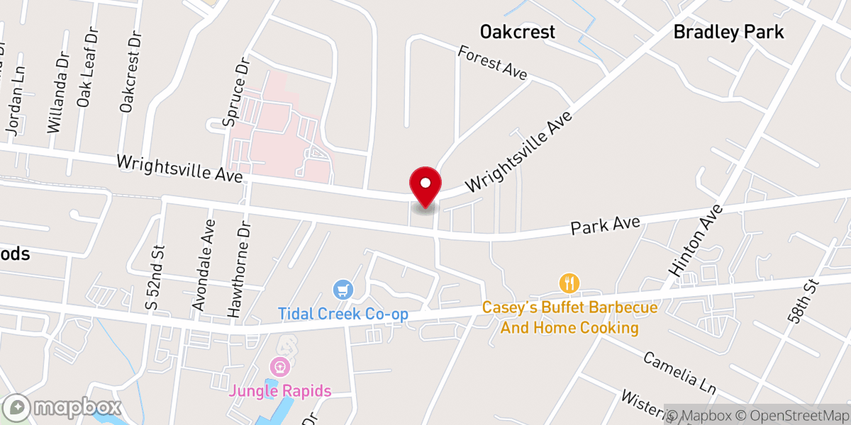 Map showing location of Park Avenue Baptist Church