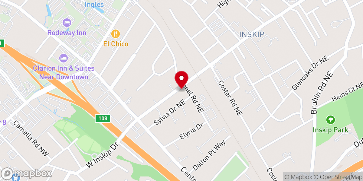 Map showing location of Berea Baptist Church