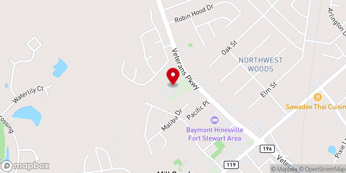 Map showing location of Full Gospel Tabernacle Church of God in Christ
