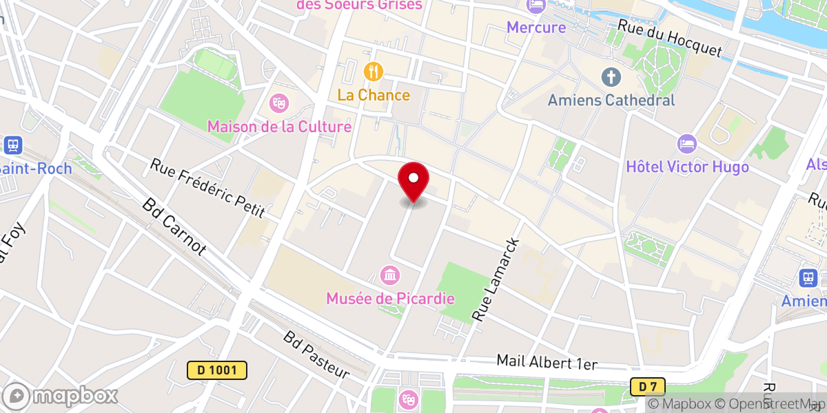 Map showing location of Secours Catholique - Délégation Picarde