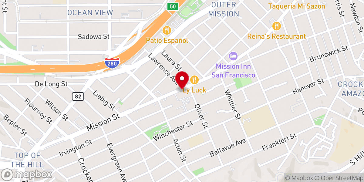 Map showing location of Ministerios Cosecha