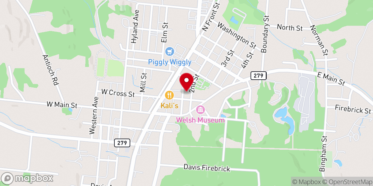 Map showing location of Oak Hill Presbyterian Church