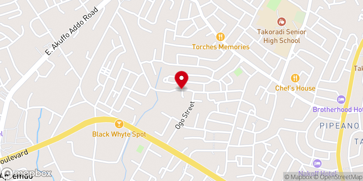Map showing location of Church of God Ghana Takoradi