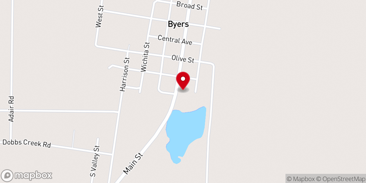Map showing location of Byers Assembly