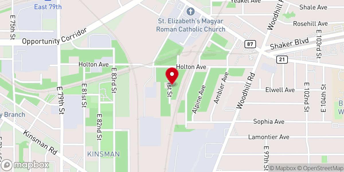Map showing location of Zion Hill Baptist Church
