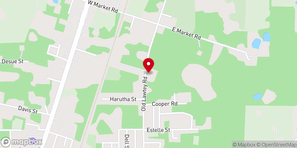 Map showing location of New Hope Baptist Church