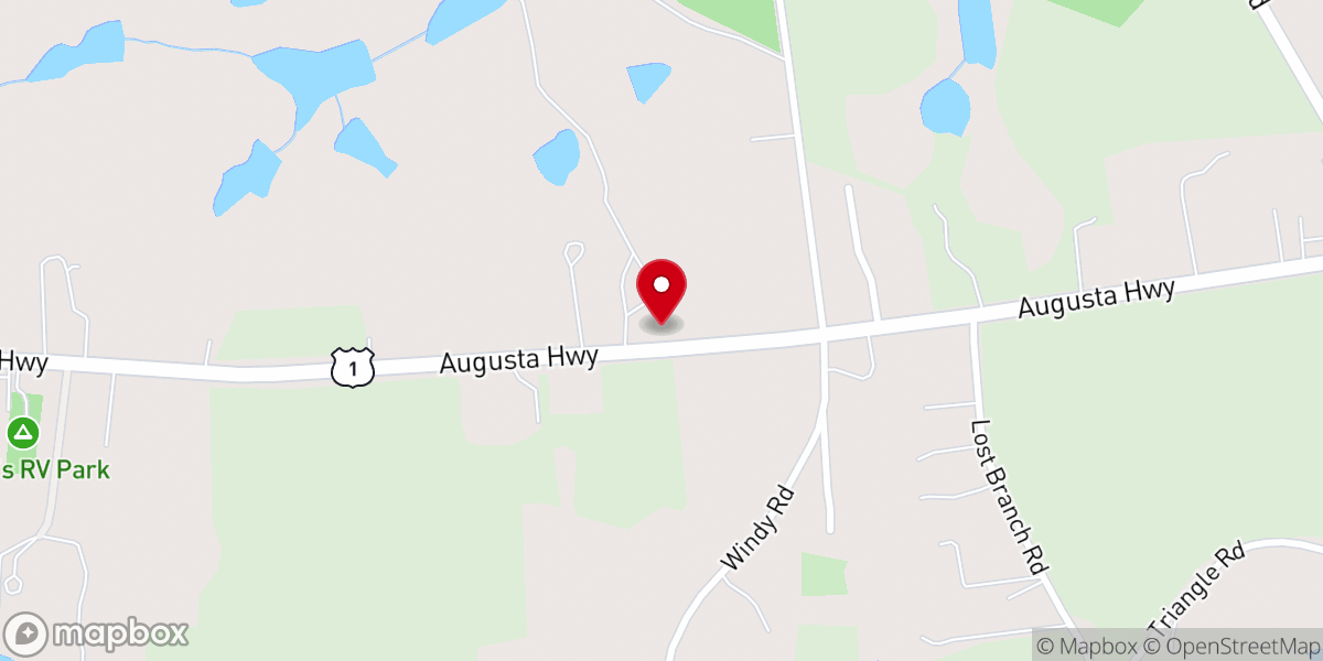 Map showing location of Cedar Creek Cowboy Church