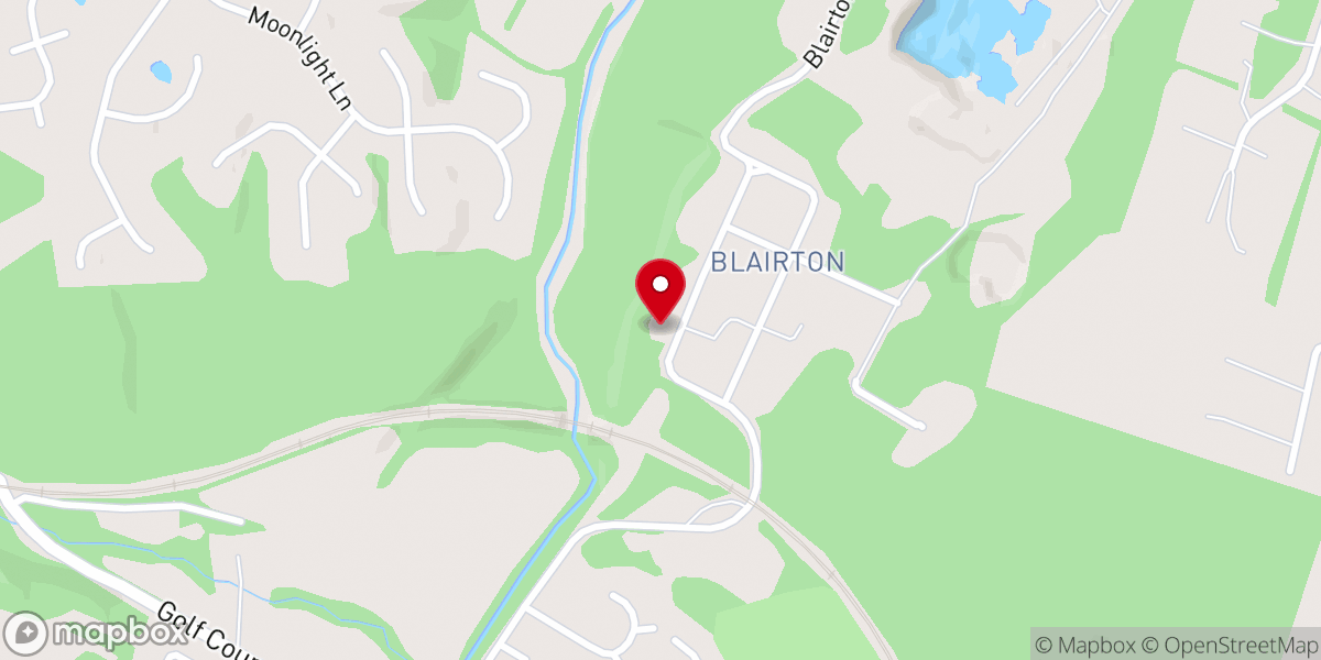 Map showing location of Blairton United Methodist Church
