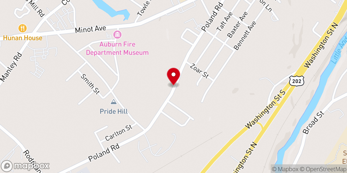 Map showing location of Auburn Baptist Church