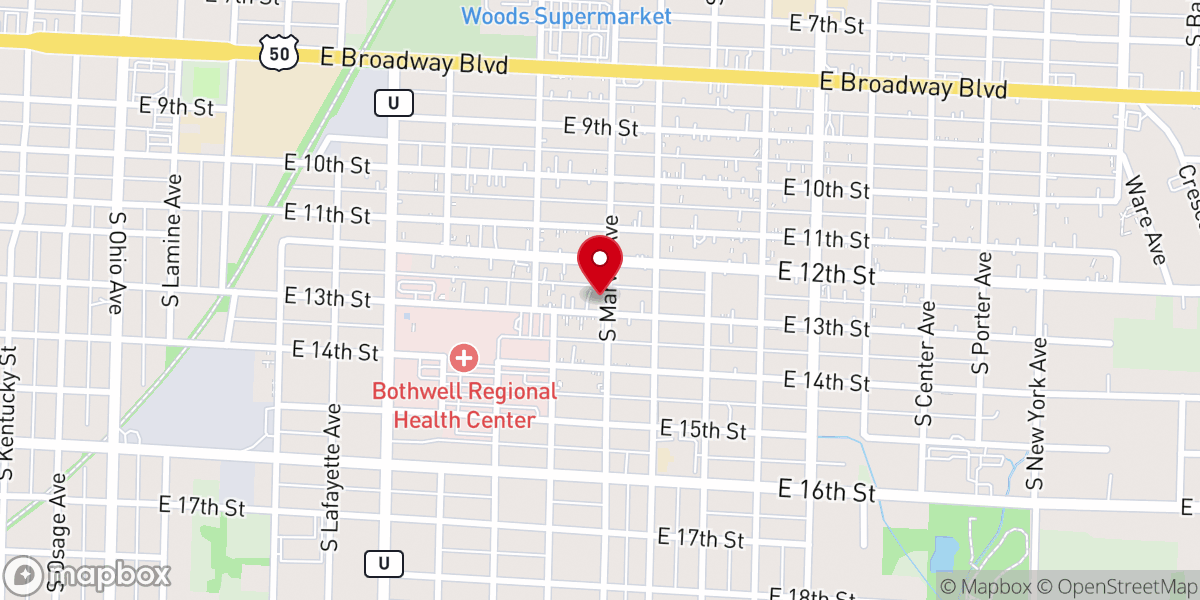 Map showing location of Grace Fellowship of Sedalia