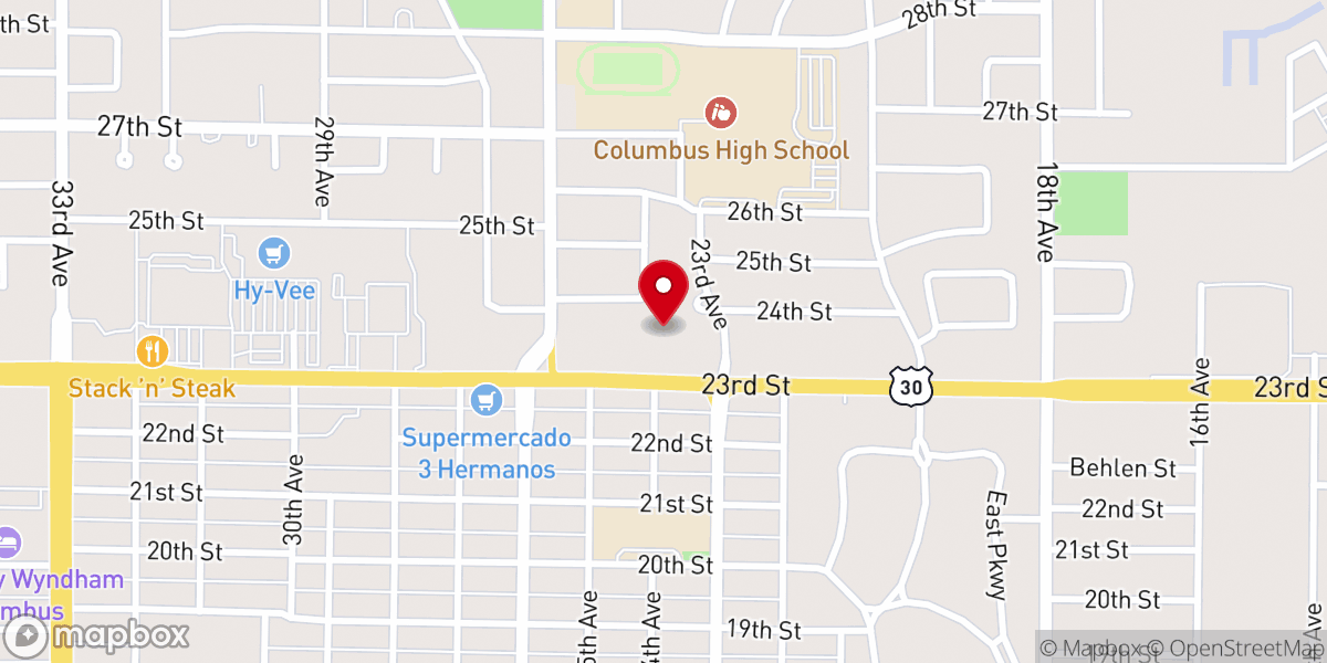 Map showing location of Templo De Poder Getsemani