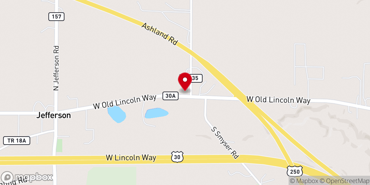Map showing location of Oak Chapel United Methodist Church
