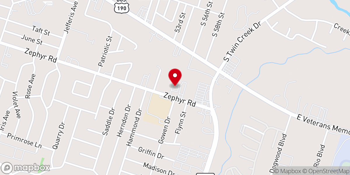 Map showing location of Killeen Korean United Baptist Church