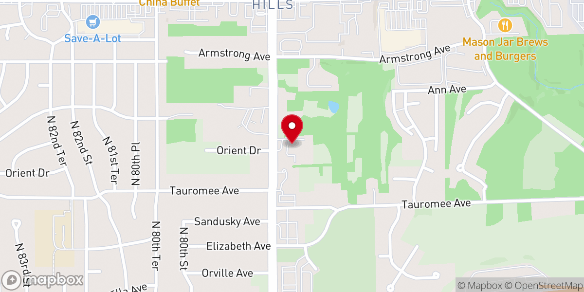 Map showing location of Hillview Church of God